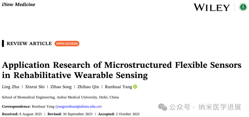 Early View | Research on the Application of Microstructure Flexible Sensors in Rehabilitation Wearable Sensing