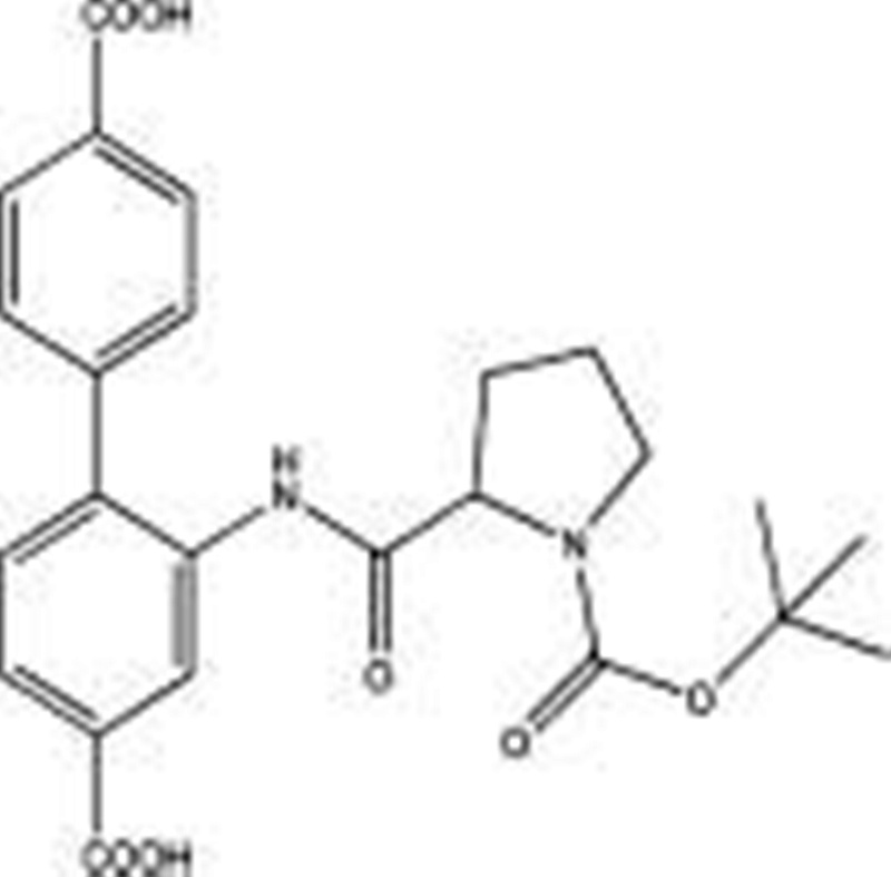 2-(1-(tert-butoxycarbonyl) pyrrolidine-2-carboxamido) -[1,1-biphenyl]-4,4- dicarboxylic acid